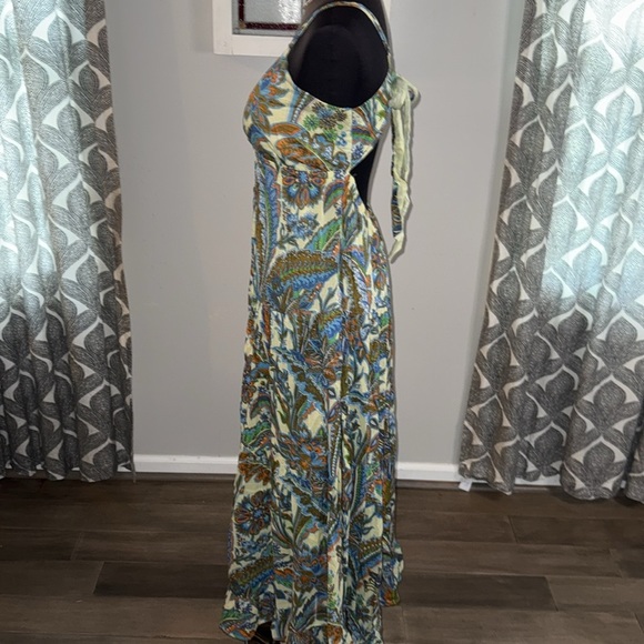 House of Harlow 100% Cotton Tie Back Maxi Dress Size Medium - Picture 4 of 12